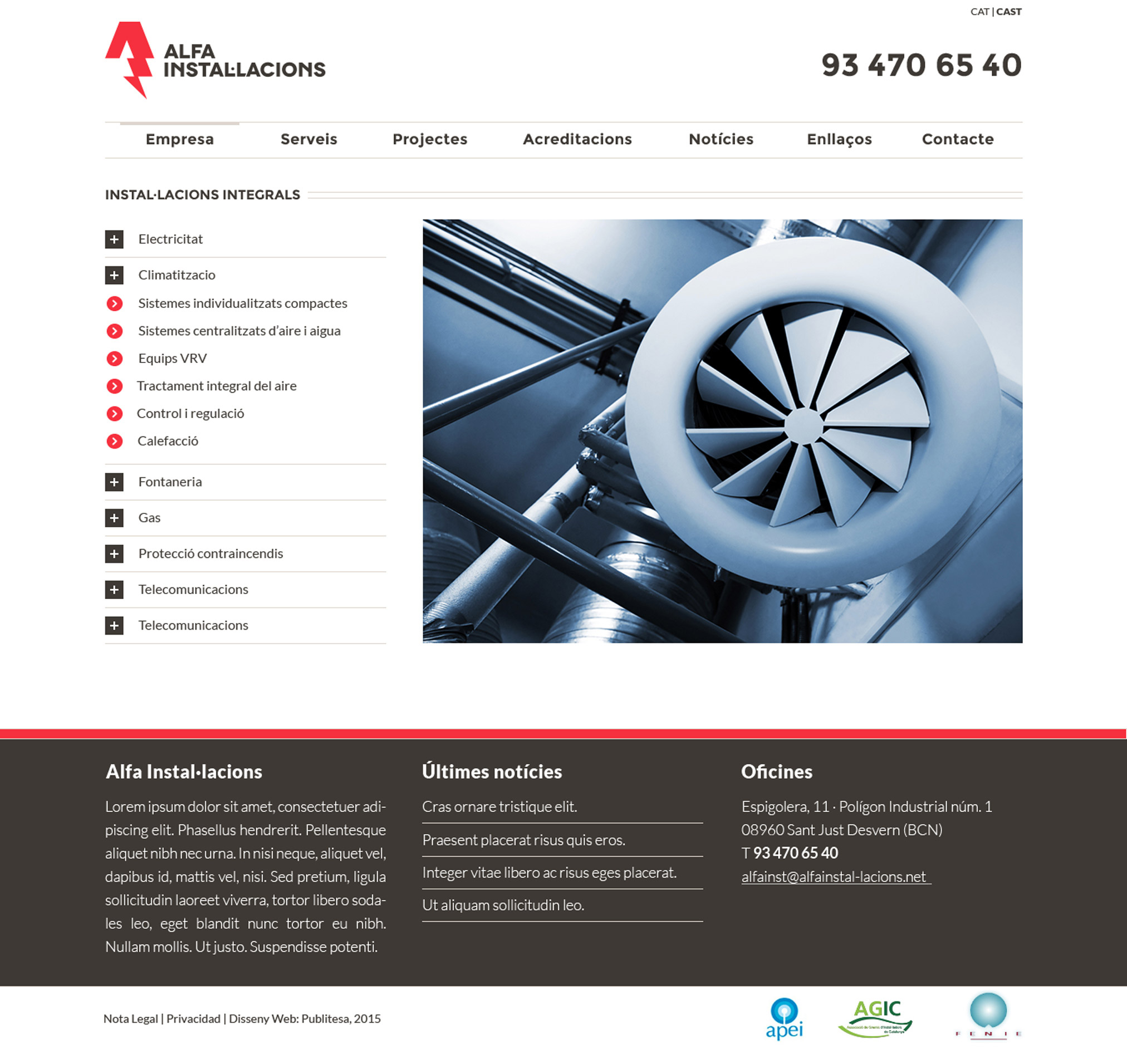 Alfa Instal·lacions Gràfica Web Serveis