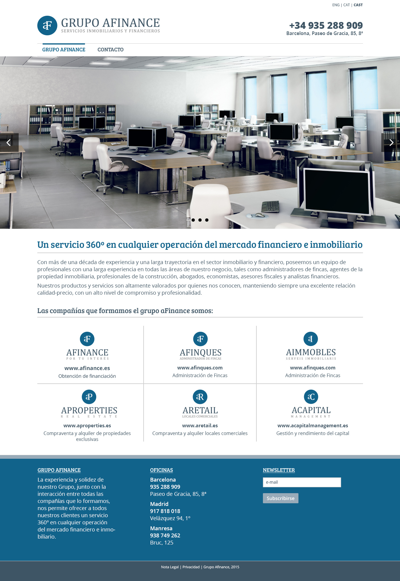 Grup Afinance Landing Page
